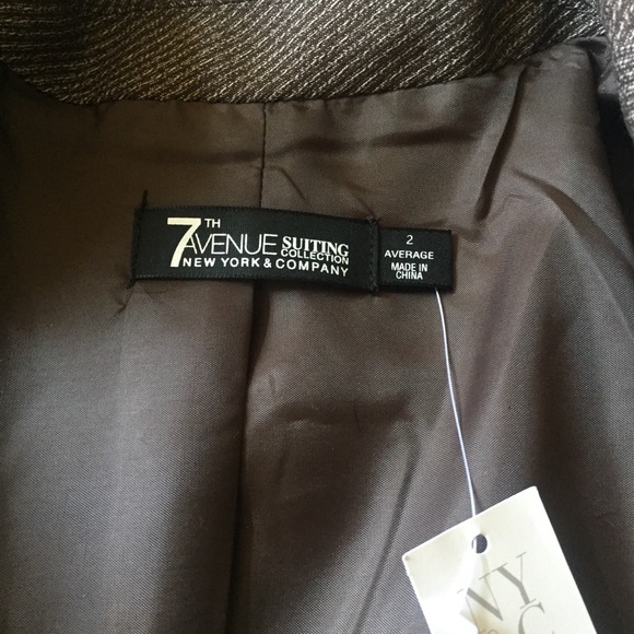 NWT size 2 brown tweet suit jacket NY&co - Picture 5 of 6